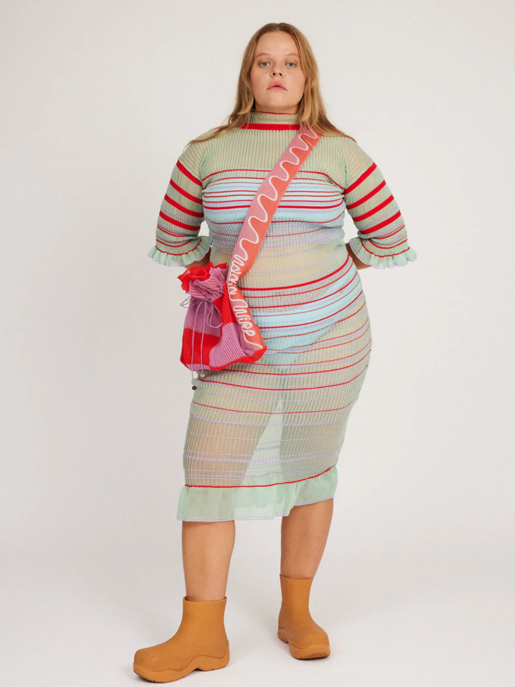 Twisted Frill Bag Red