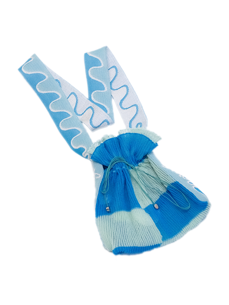 Twisted Frill Bag Blue