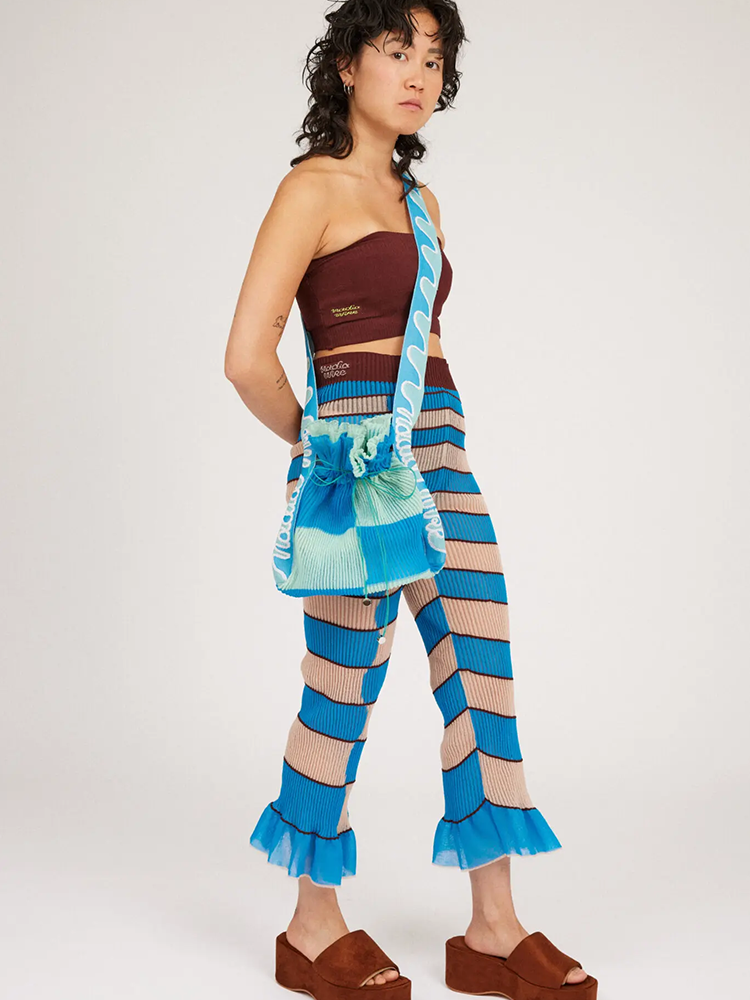 Twisted Frill Bag Blue