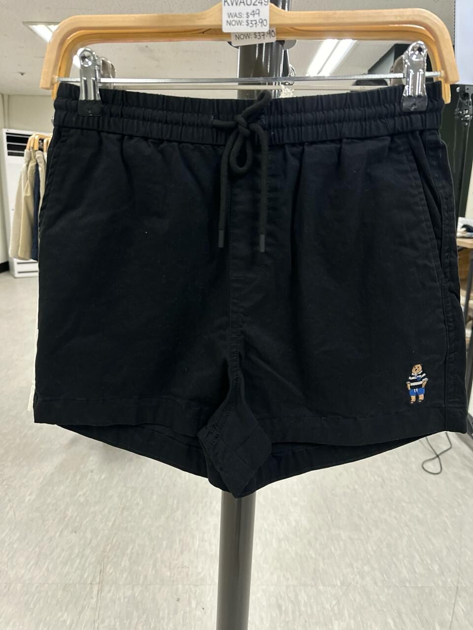 [K] WHO.A.U WOMEN'S STEVE BASIC SHORT,BLACK, WHTHD3791F00-BLACK (KWAU249)