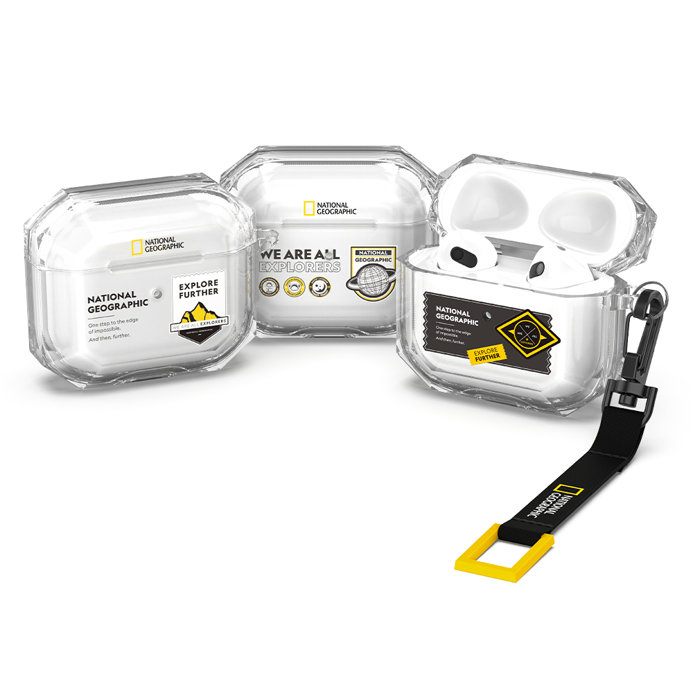 國家地理 | AirPods Wappen透明系列耳機殼 | 山脈/空間/探索【National Geographic 台灣總代理】