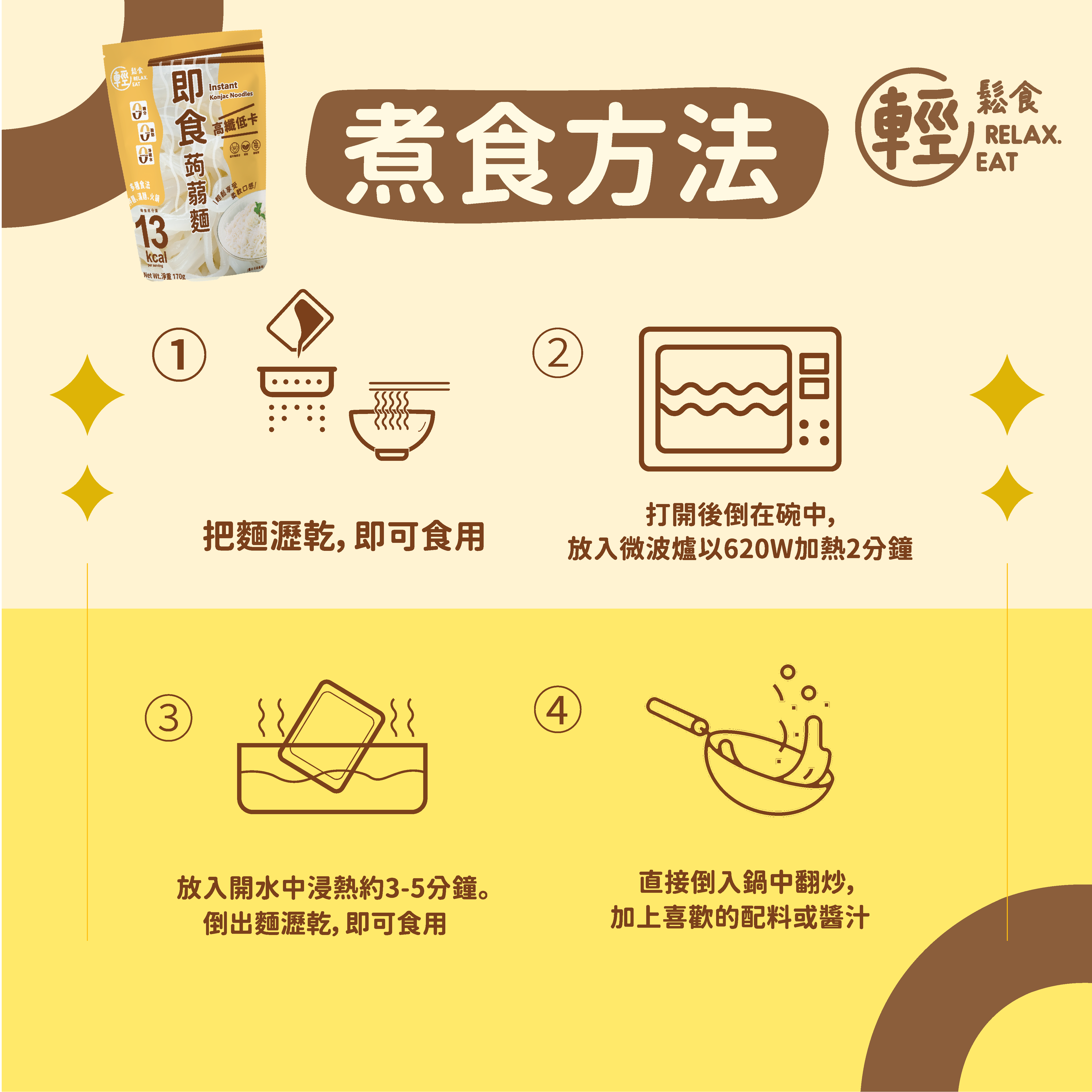 輕鬆食即食蒟蒻套裝 (低升糖即食蒟蒻麵 + 燕麥蒟蒻飯) 搶先試食優惠