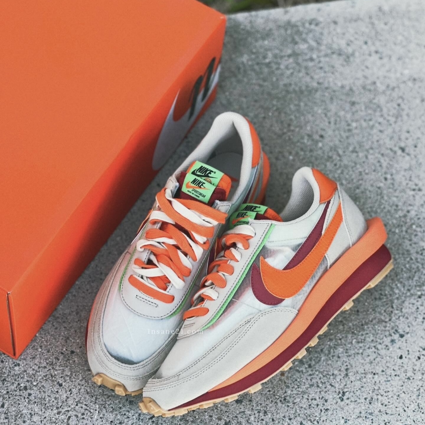 三方聯名 Nike x Sacai x CLOT 米白橘 休閒 男款 DH1347-100