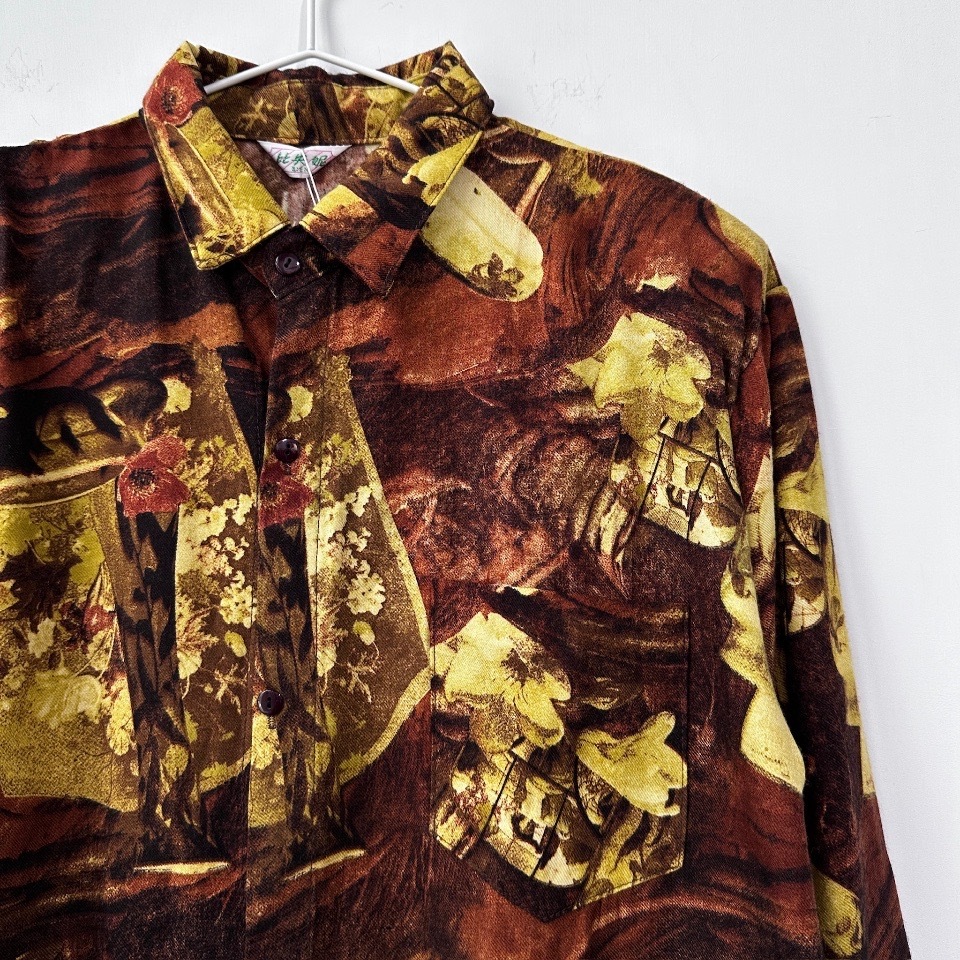 啡黃色秋日藝術感上衣