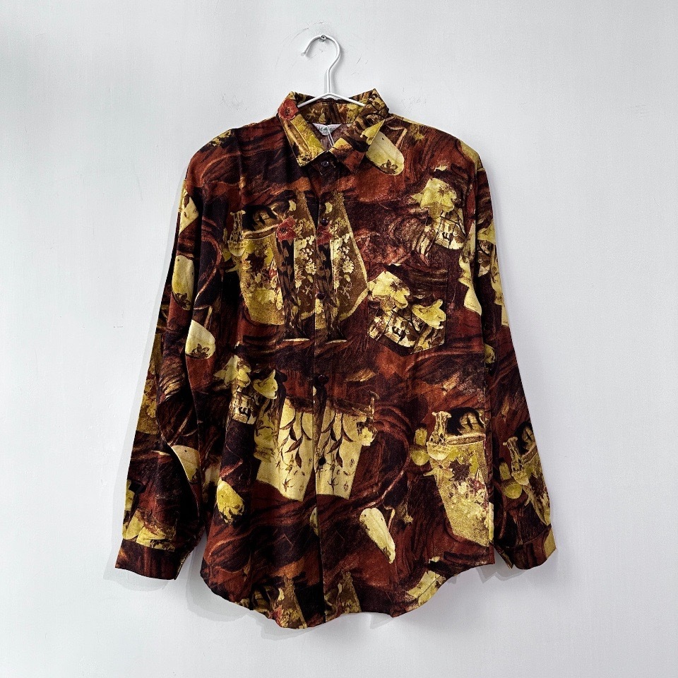 啡黃色秋日藝術感上衣