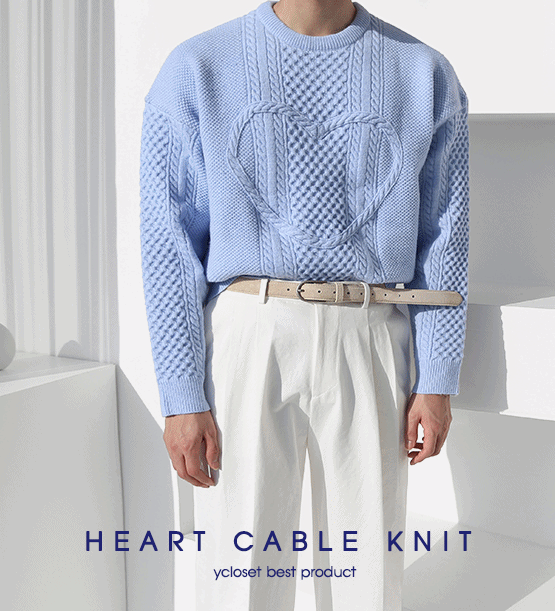 (韓國獨家特價)麻花心形圓領針織上衣