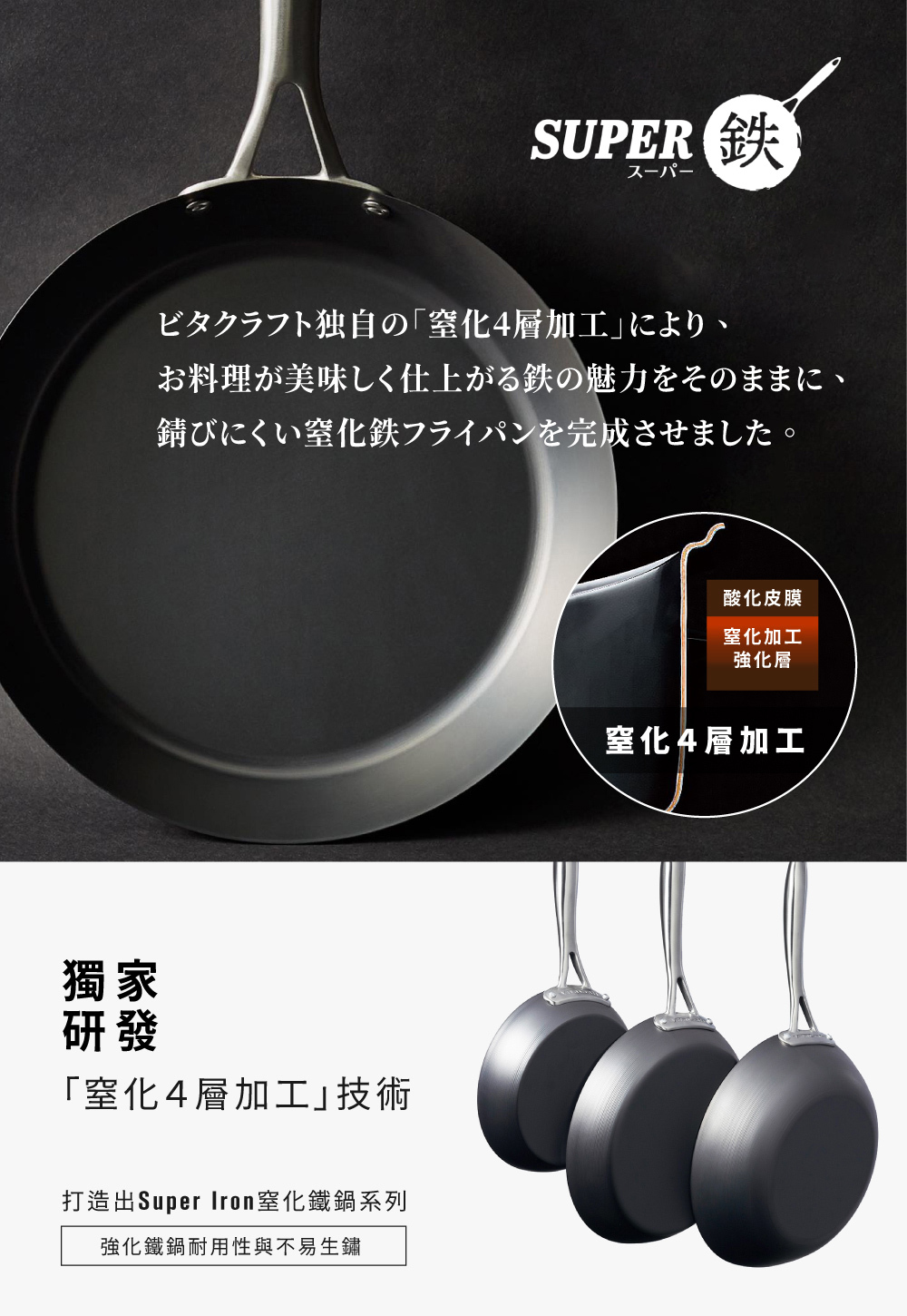 《VitaCraft》Super Iron系列 無塗層單柄玉子燒鍋