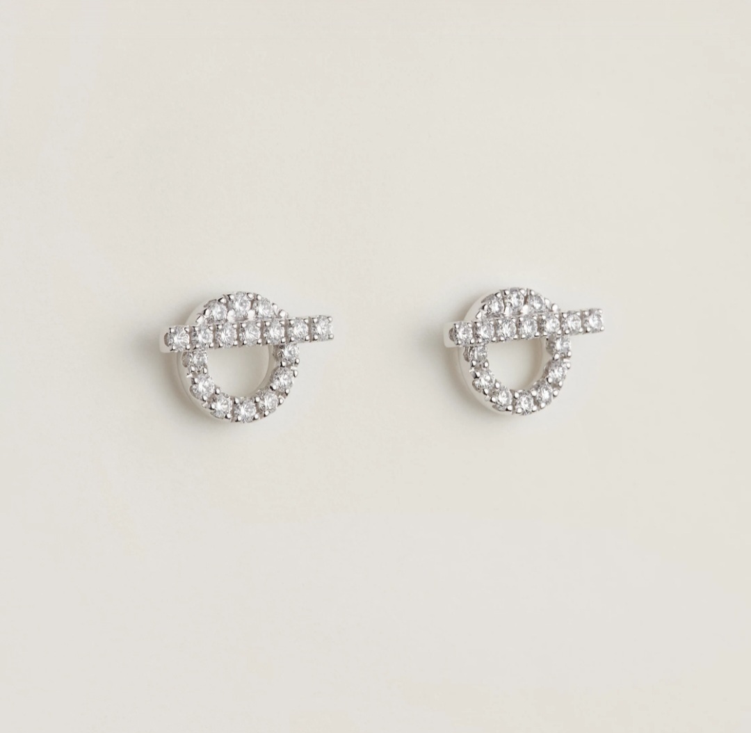 HERMES 18K WHITE GOLD Finesse  Earrings 小Q耳環 18K白金