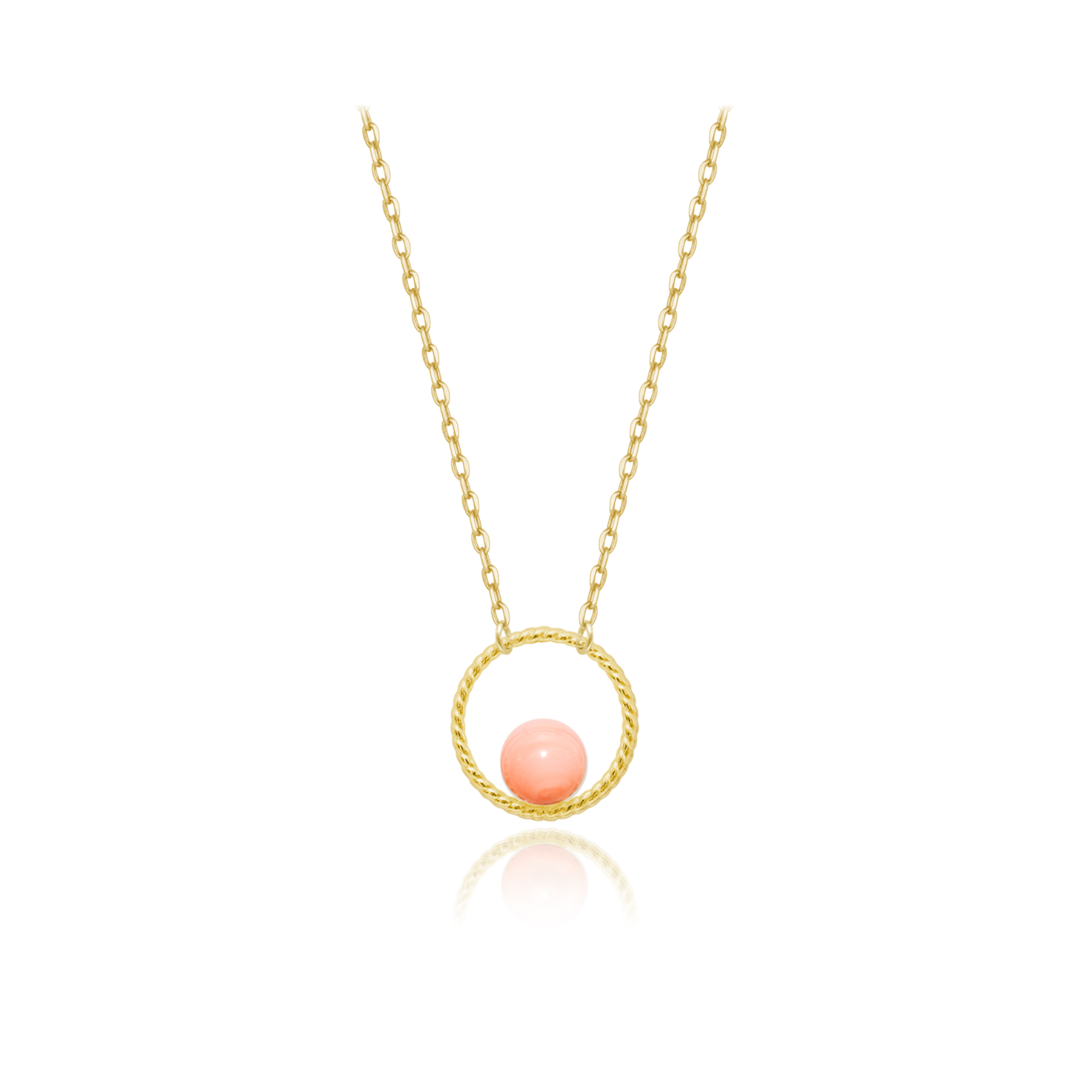 桃樂絲（Dorothy）- 10K Pink Coral Necklace