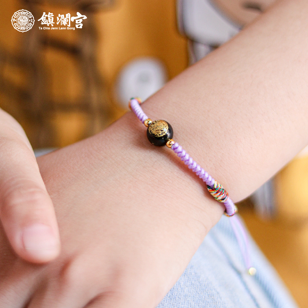 智慧寶寶紫│兒童款│五色守護平安手繩│開智慧│人緣 │ 媽祖賜福平安【鎮瀾宮 x 天后 】
