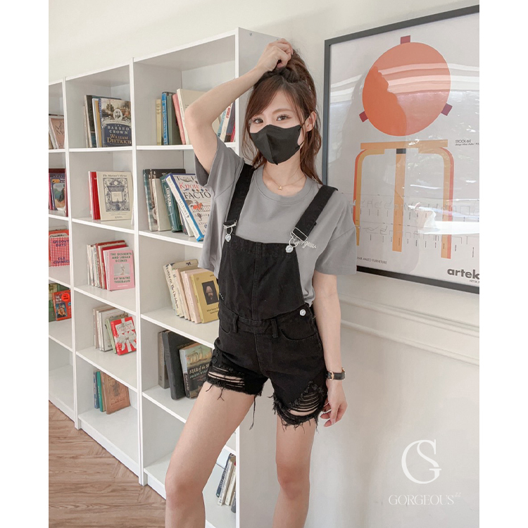 G9241 現貨「GGS刷鬚CHILL吊帶短褲」