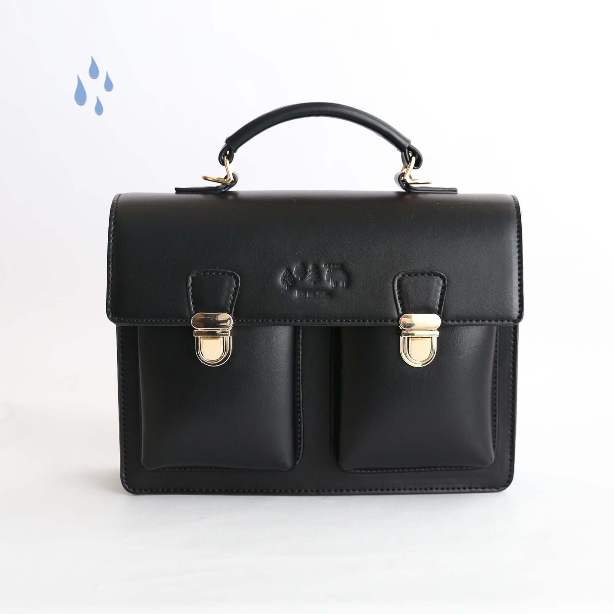 moz Swedish moose leather water-repellent retro square fat four-way backpack