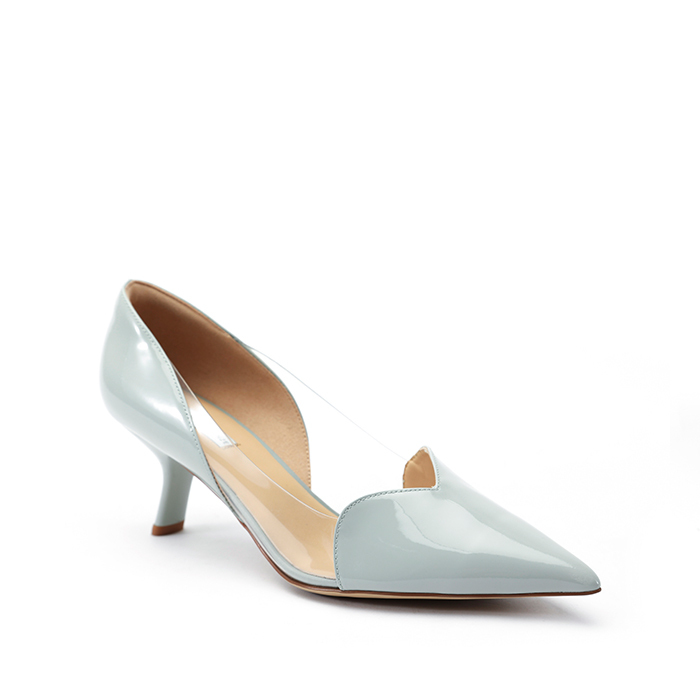 透明拼接高跟鞋