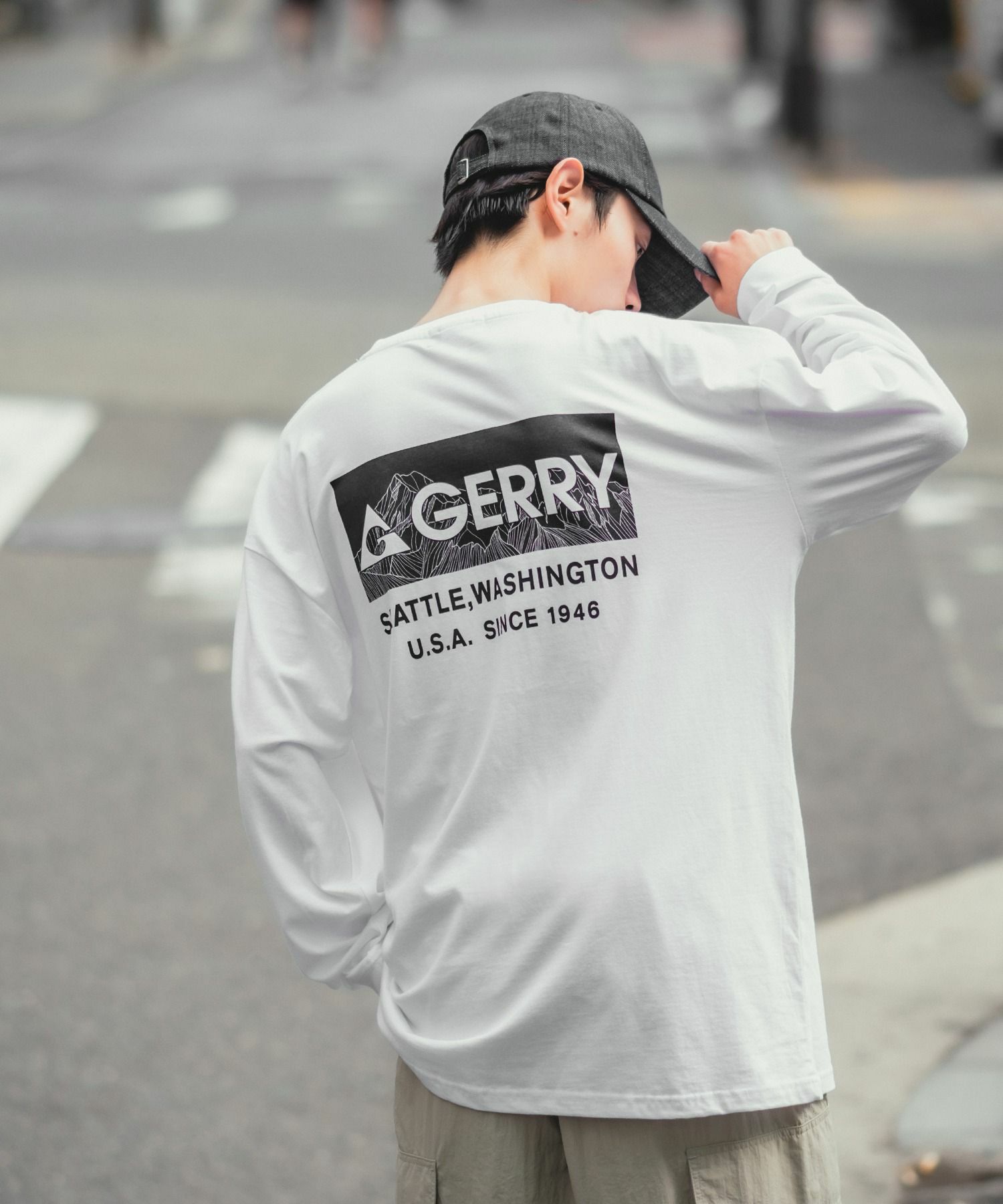 日本 Gerry Box Logo Back Print L/S T-Shirt