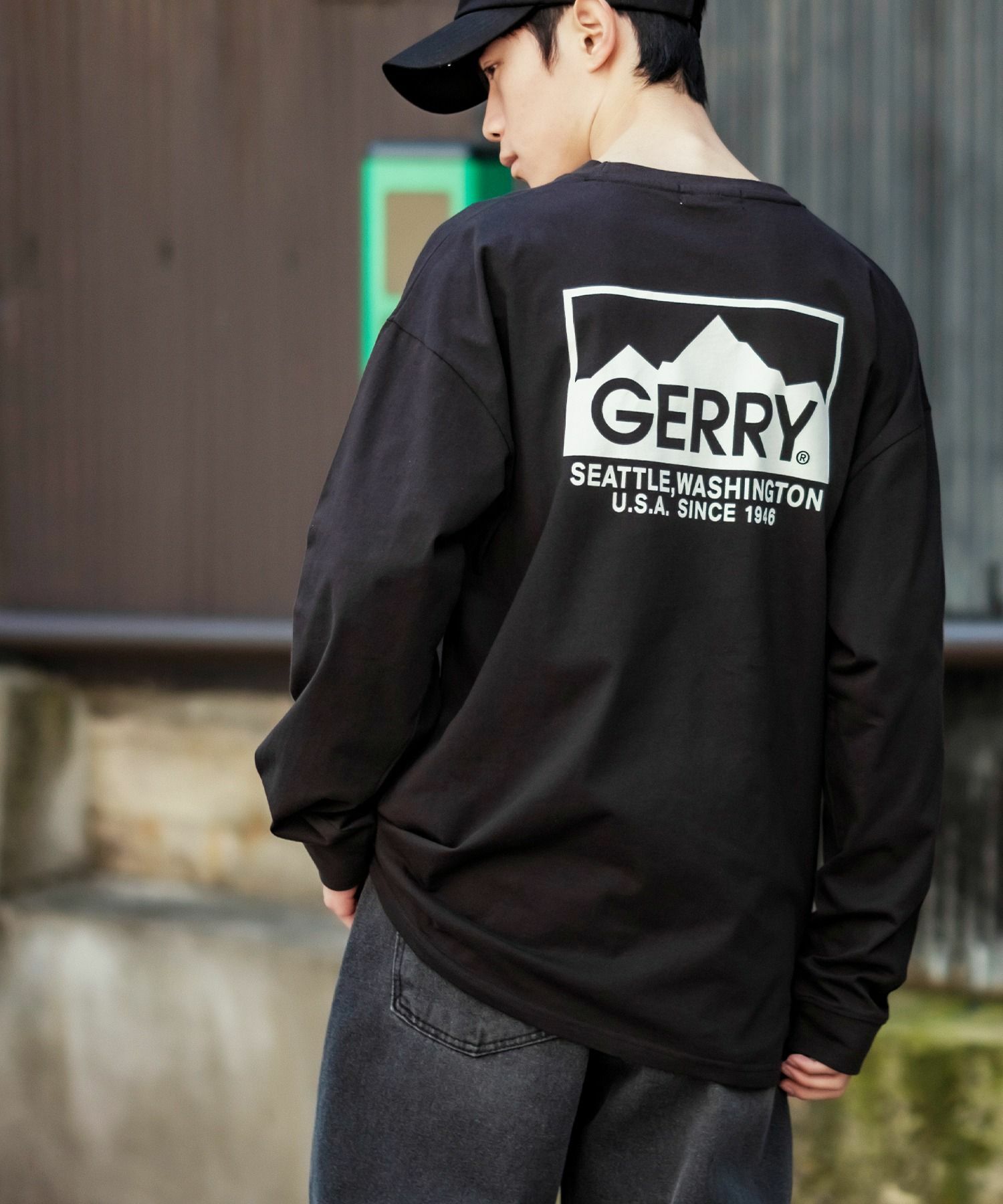 日本 Gerry Box Logo Back Print L/S T-Shirt