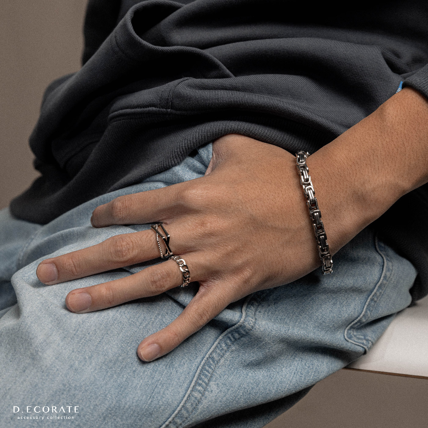 D.ecorate 古巴鈦鋼手鍊