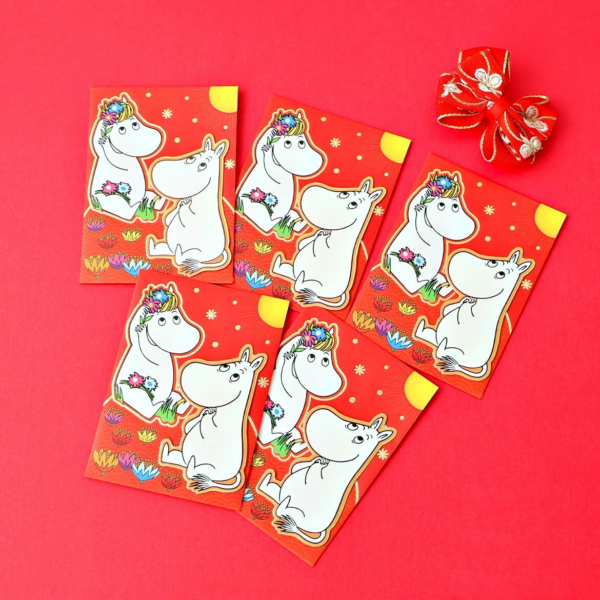 姆明一族|3D燙金利是封套裝 6P(長方版)