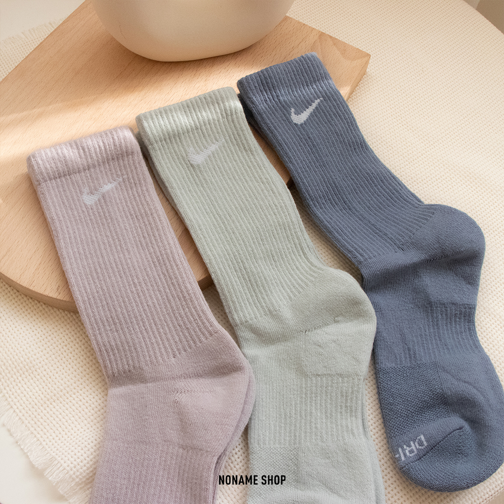 NIKE EVERYDAY PLUS DRI-FIT 刺繡 小勾 長襪  三雙一包 襪子 紫粉綠 玫瑰粉棕