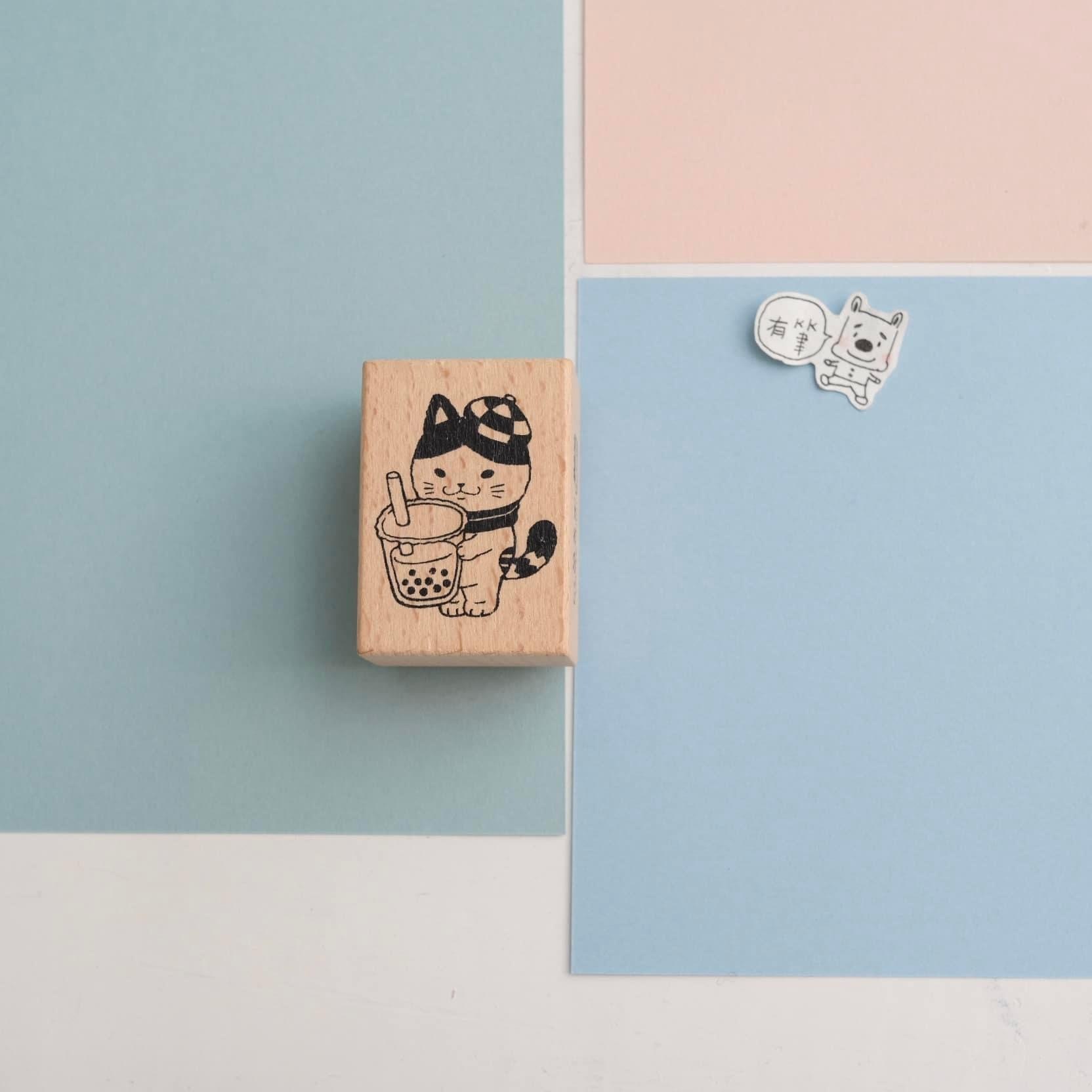 貓咪狂想曲系列印章 珍珠奶茶貓 | 白色吉米 臺灣