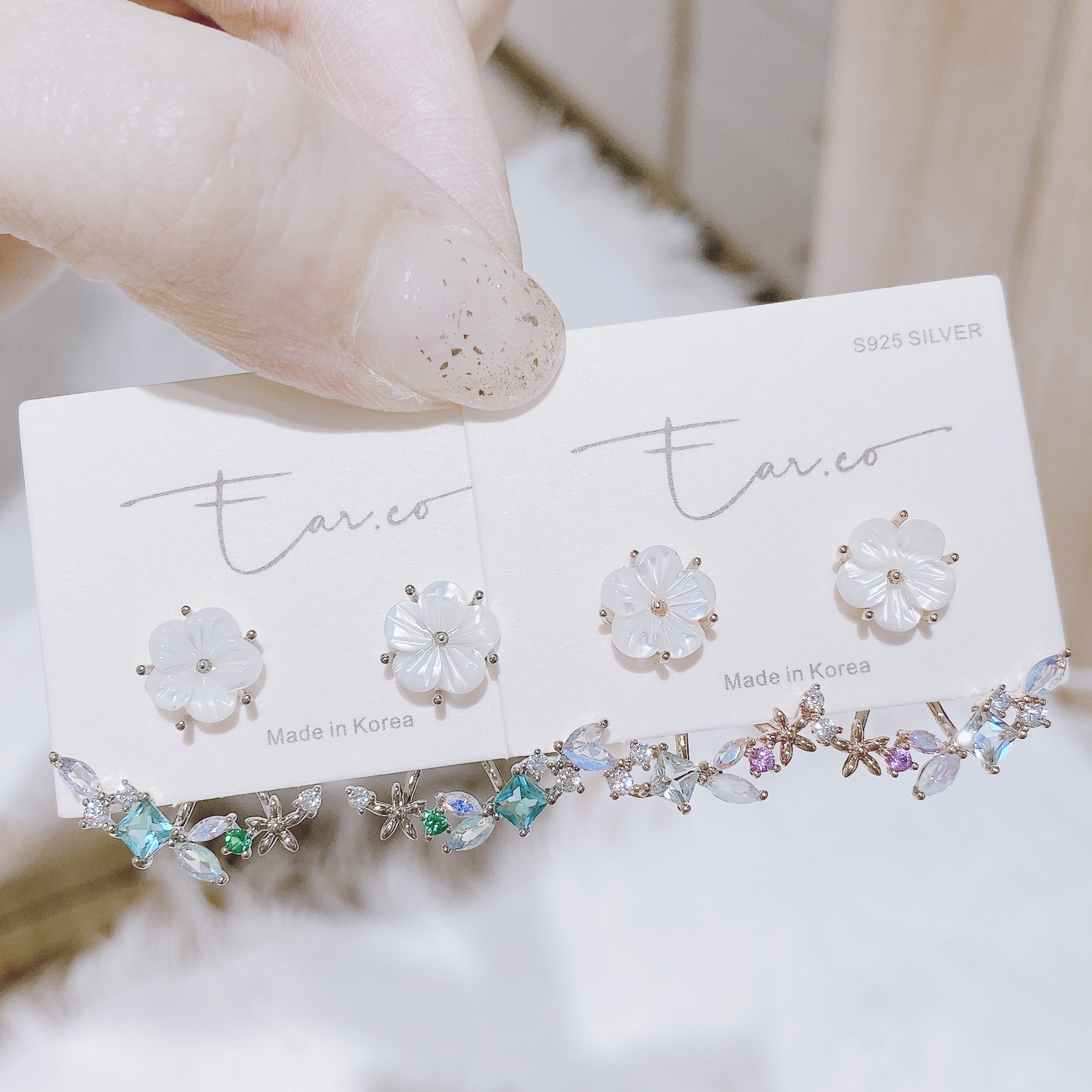 貝殼小花拼彩色小花邊 [2-ways] #E113