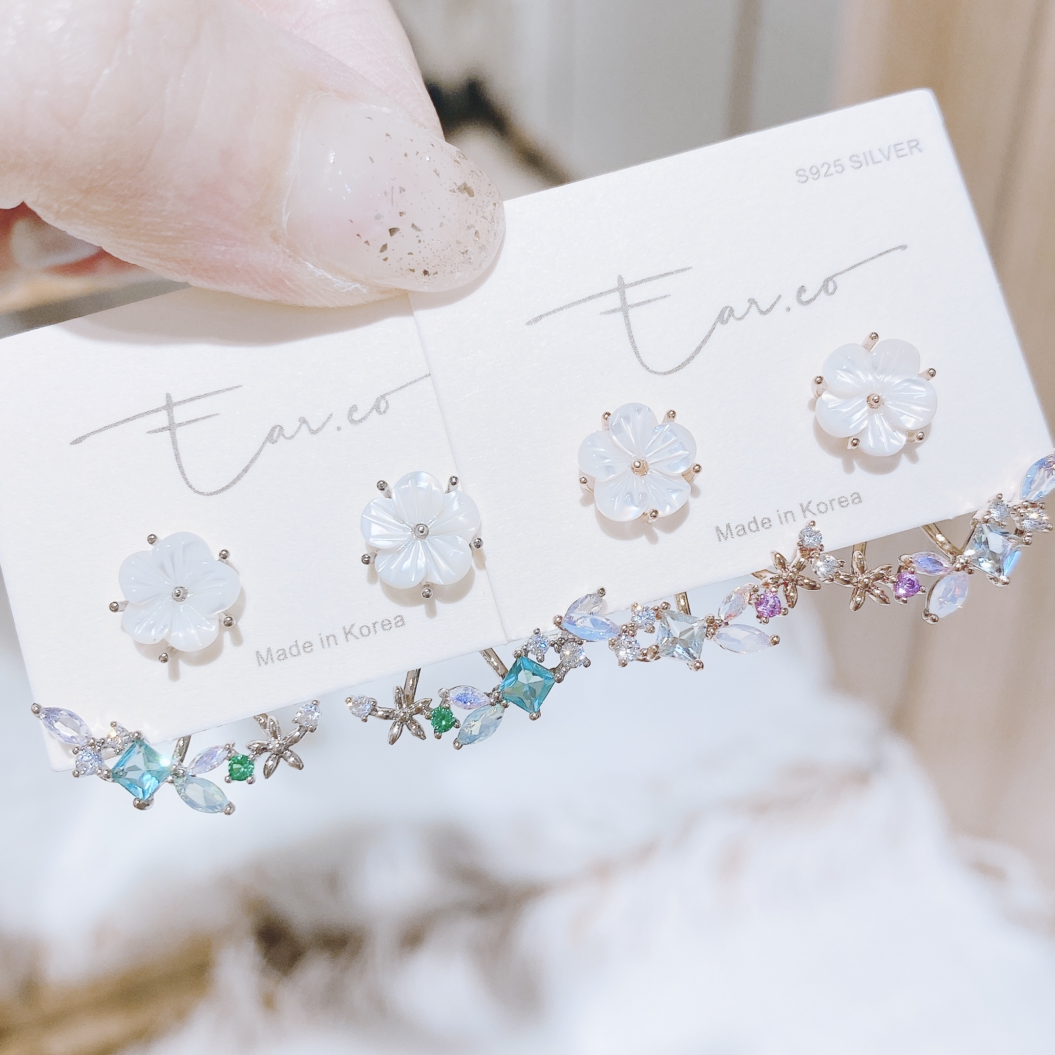 貝殼小花拼彩色小花邊 [2-ways] #E113