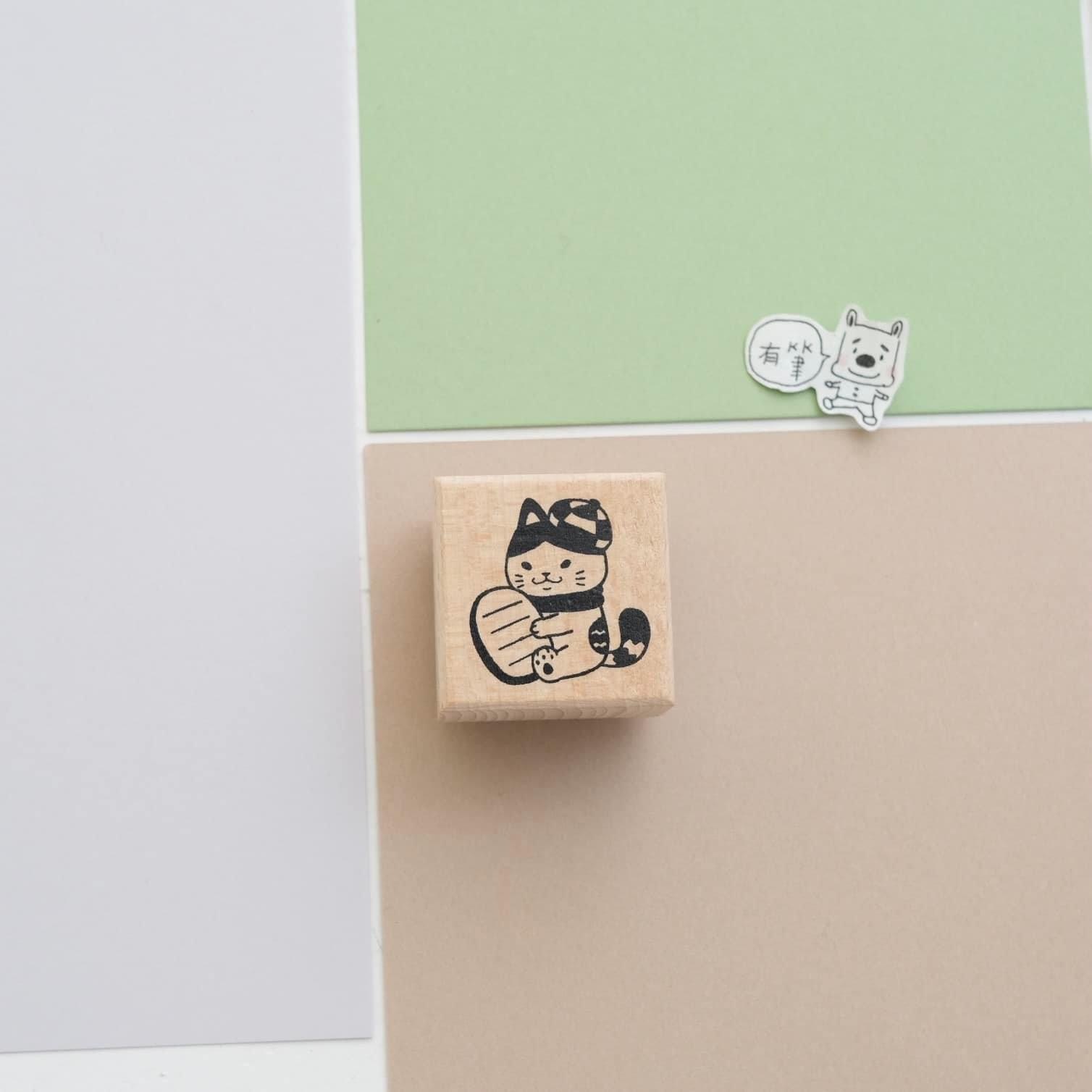 金幣吉米貓 木頭印章｜白色吉米 台灣