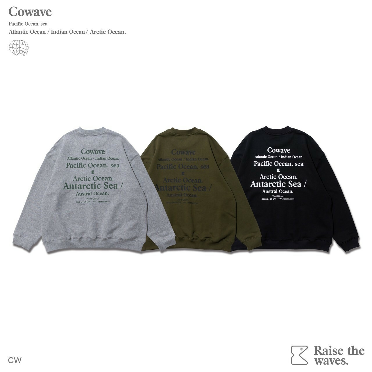 Cowave 2023-24 Fall & Winter Slogan font Sweatshirt -