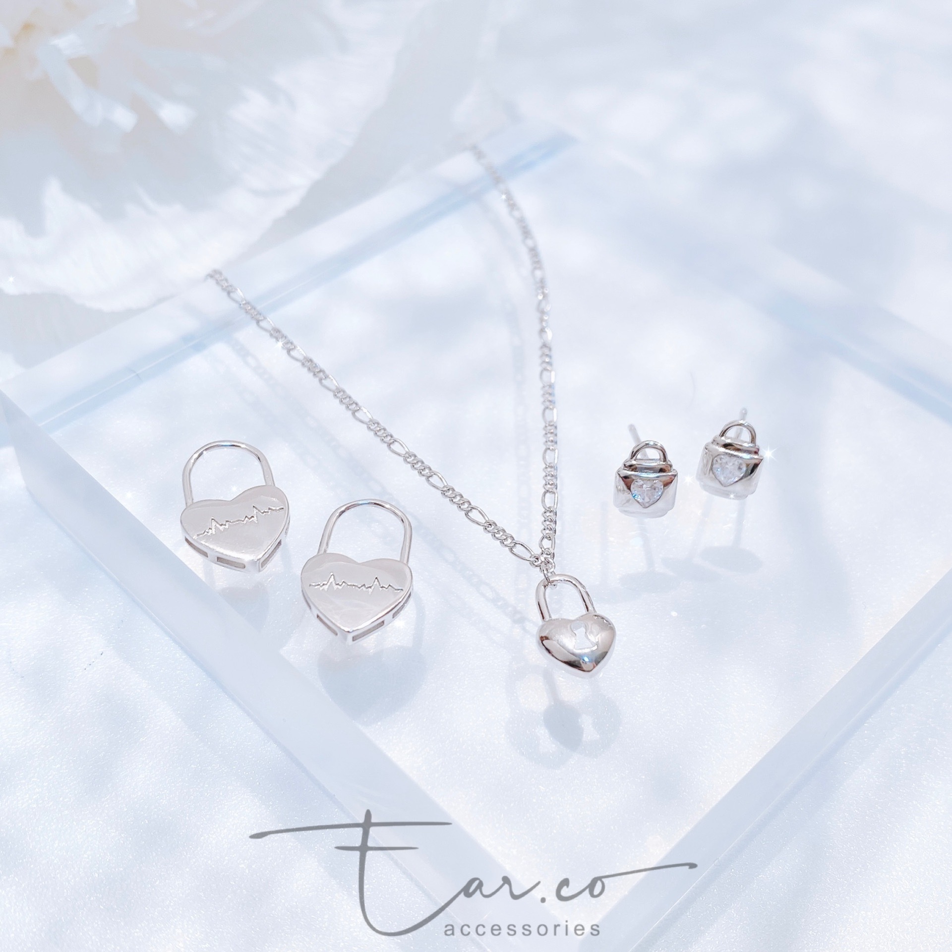 愛心枷鎖純銀頸鏈 #A878