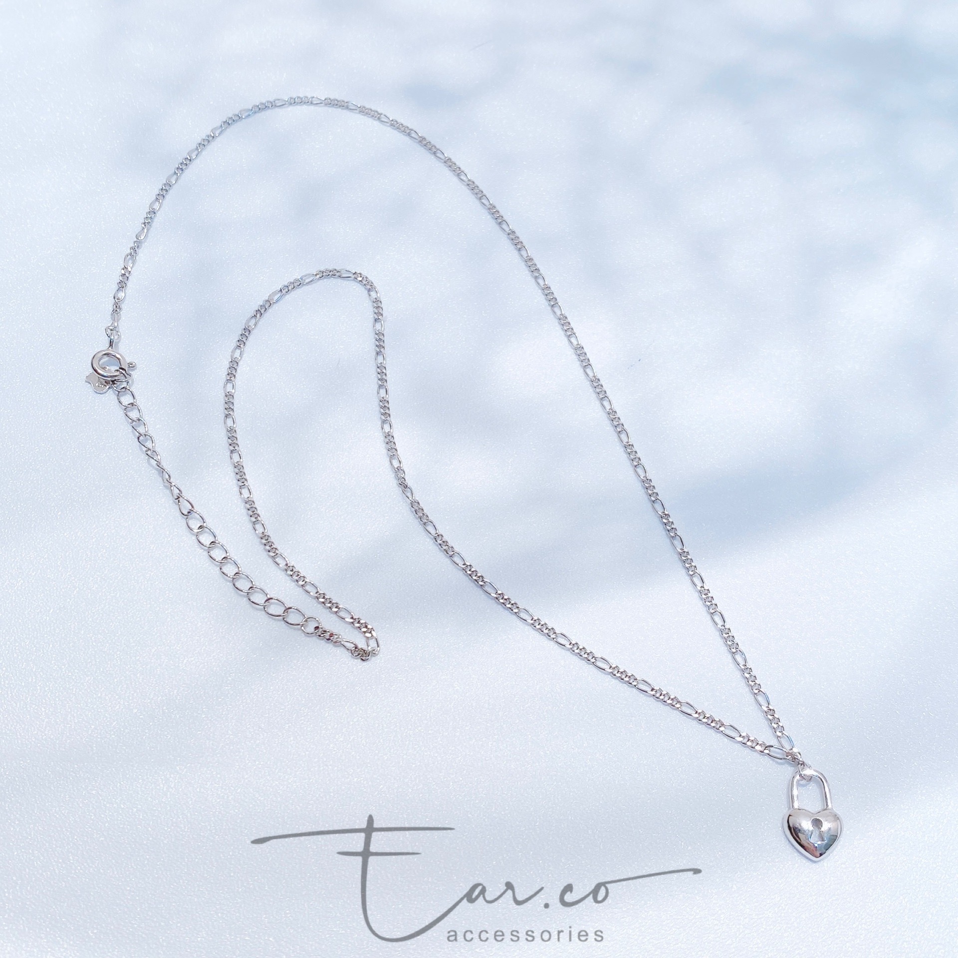 愛心枷鎖純銀頸鏈 #A878