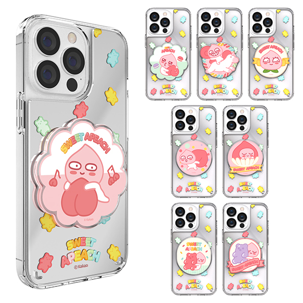 Kakao Friends - Mirror Stand Case - Apeach系列 鏡面手機保護硬殼 14 S23 S2