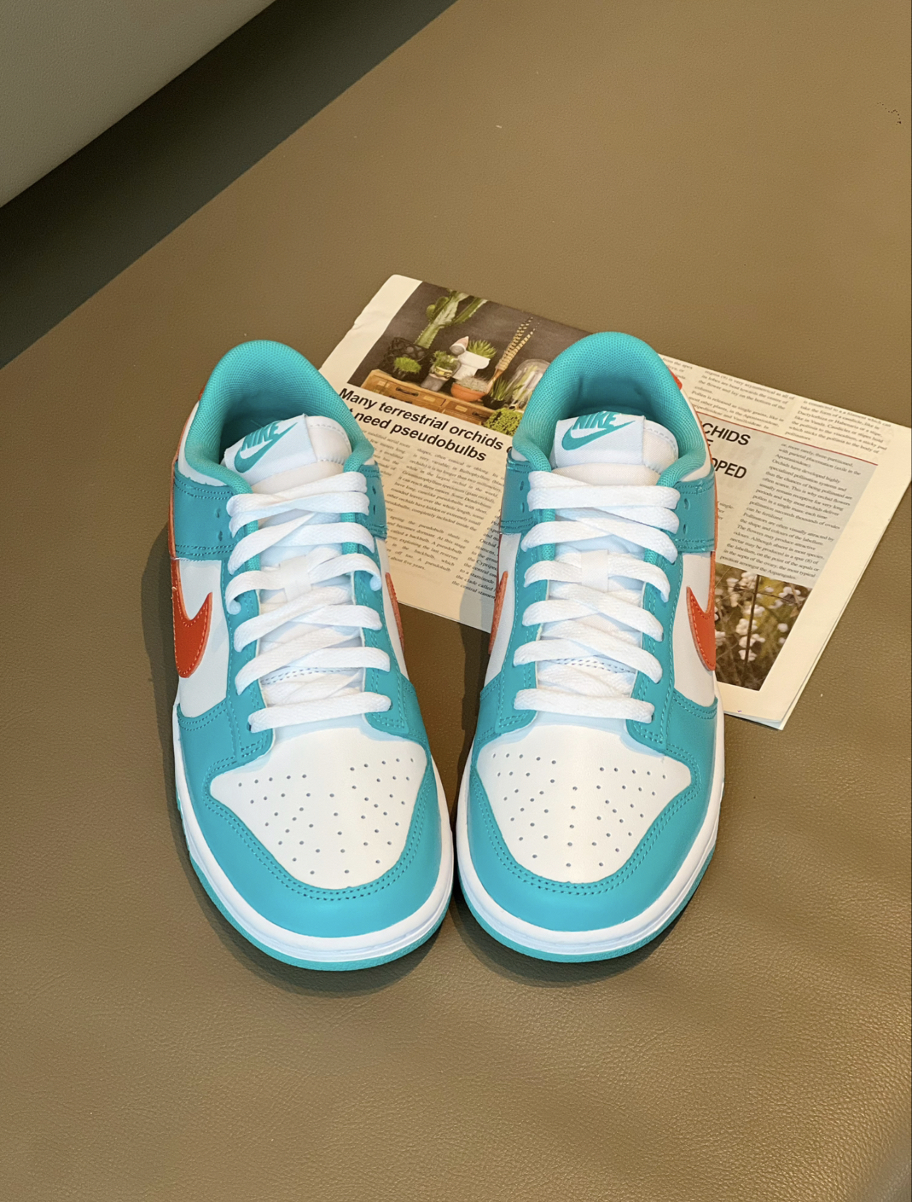 NIKE Dunk Low 邁阿密海豚 藍白橙 藍綠 皮革 男款 DV0833-102/預購