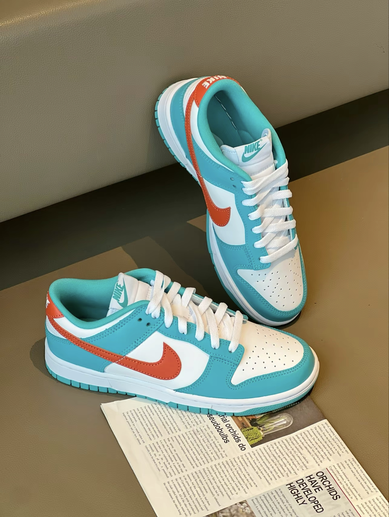 NIKE Dunk Low 邁阿密海豚 藍白橙 藍綠 皮革 男款 DV0833-102/預購