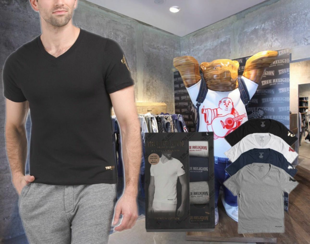 【預購】TRUE RELIGION F011990 v領 Tee Shirts