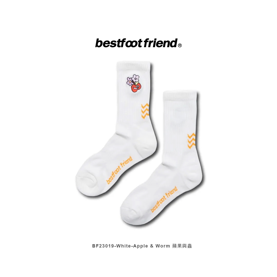 【車庫服飾】BEST FOOT FRIEND / Apple & Worm 蘋果與蟲 長襪
