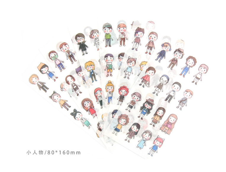 韩式叁拾和纸贴纸 手账贴纸（6张） 款式随机