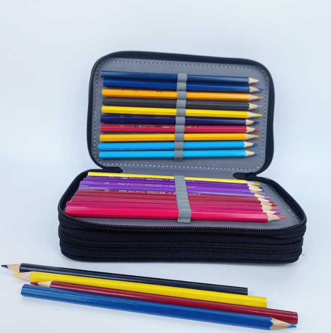 新款学生文具袋收纳彩铅多层笔袋