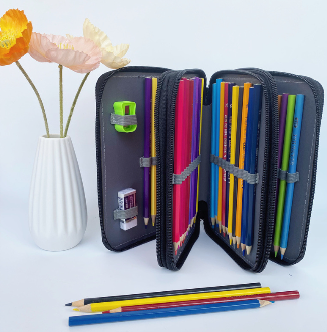 新款学生文具袋收纳彩铅多层笔袋