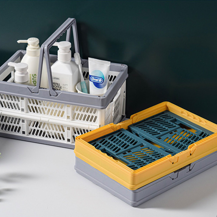 手提塑膠折疊收納籃