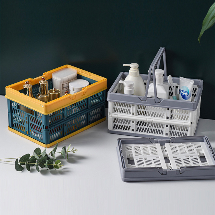 手提塑膠折疊收納籃