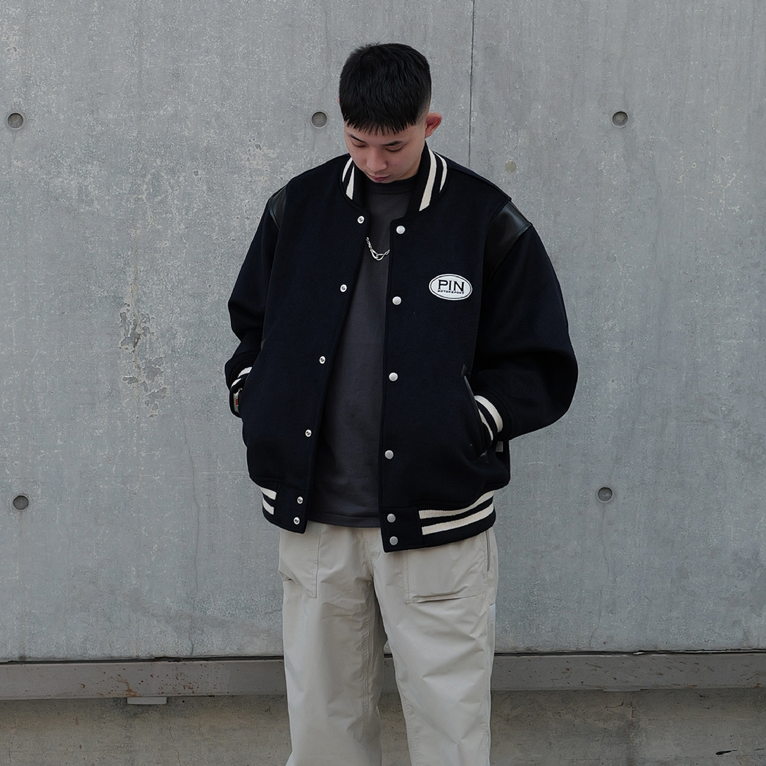 PIN SKTBS Wool Baseball Jacket 美式毛呢 棒球外套