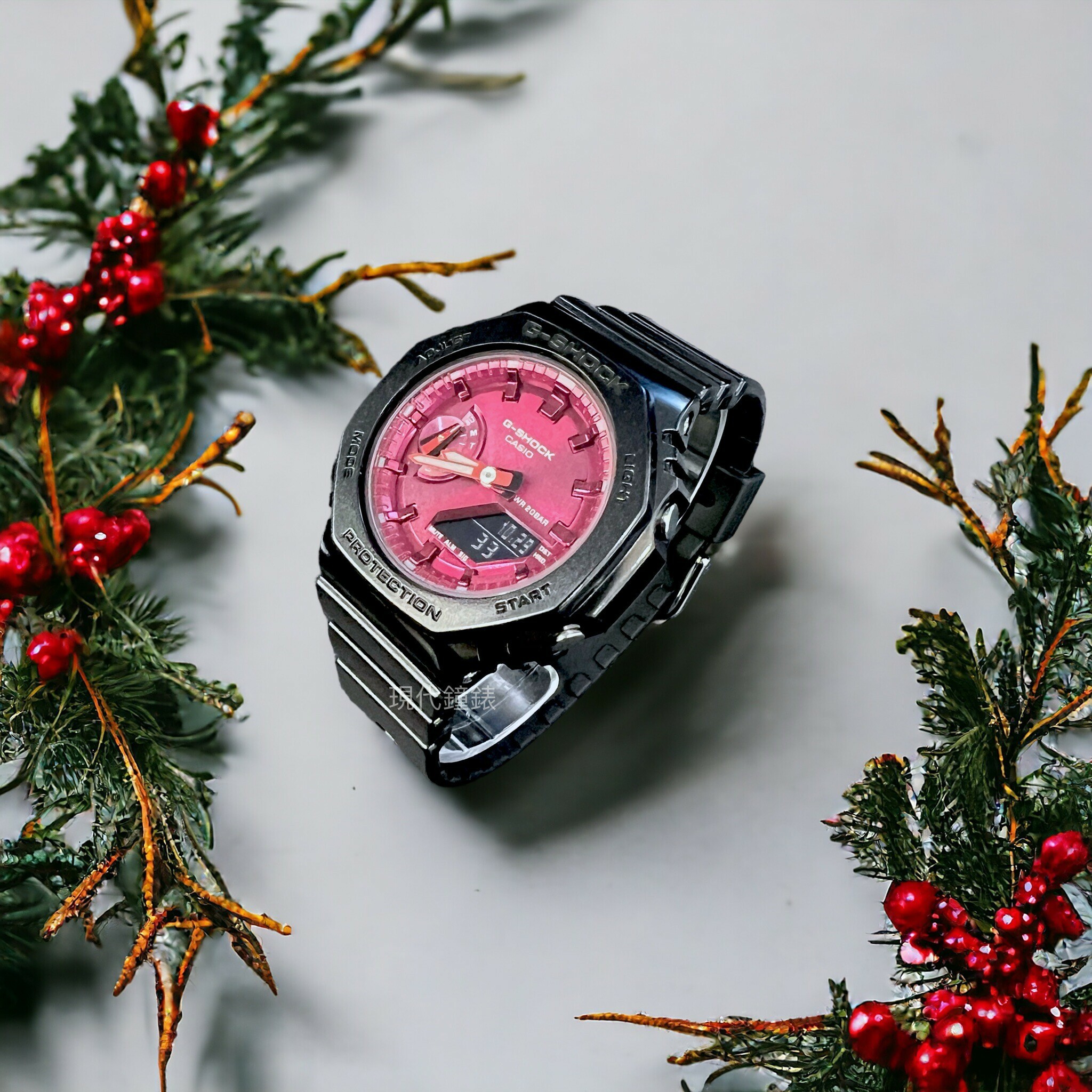 【G-SHOCK】個性黑紅電子錶GMA-S2100RB-1A 42.9mm 現代鐘錶