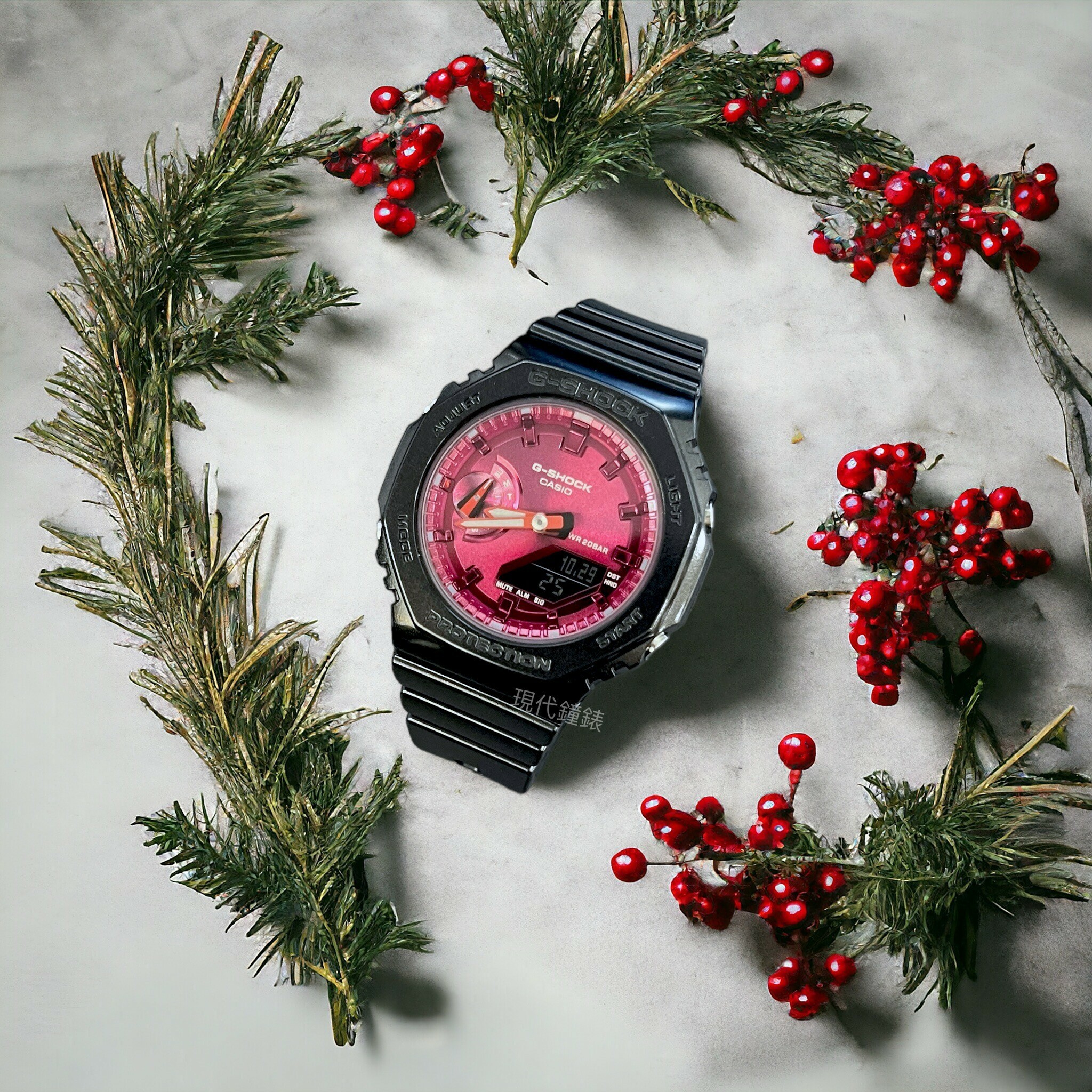 【G-SHOCK】個性黑紅電子錶GMA-S2100RB-1A 42.9mm 現代鐘錶