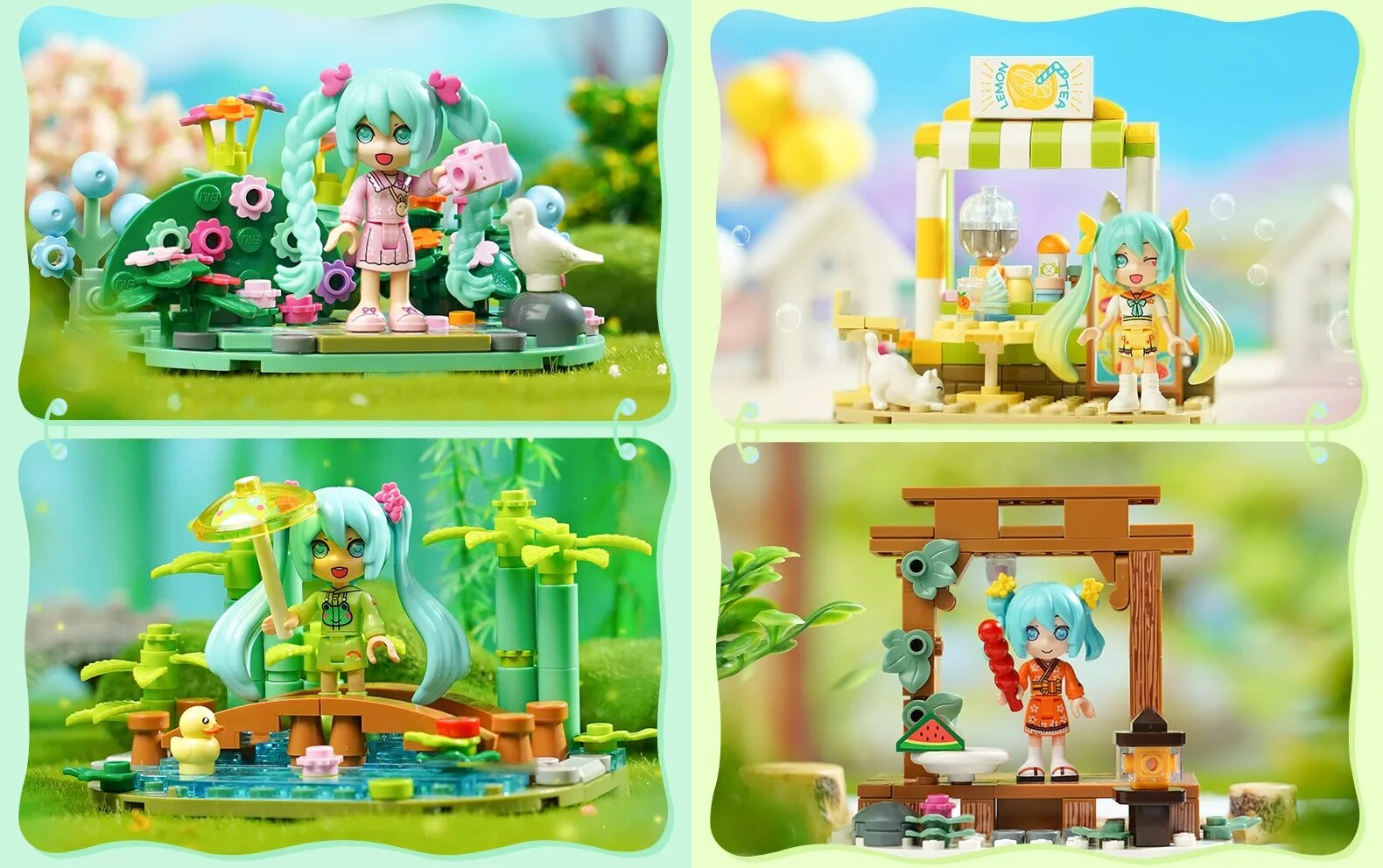 Qman 積木 初音未來 四季萌趣積木小場景 - 全套8款 (原盒)