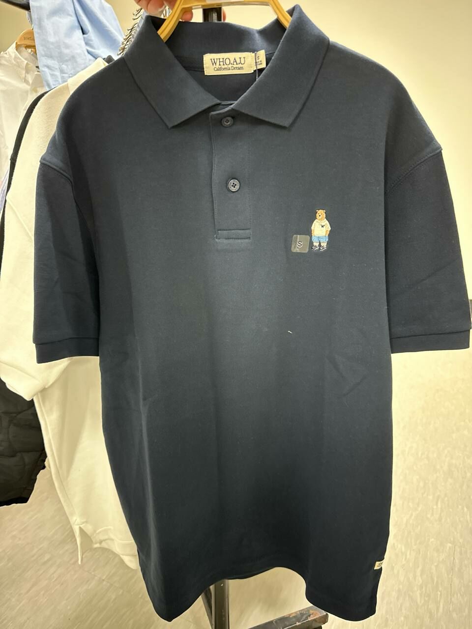 [K] WHO.A.U STEVE COLLAR T-SHIRT,NAVY, WHHAE2411U02-NAVY (KWAU320)