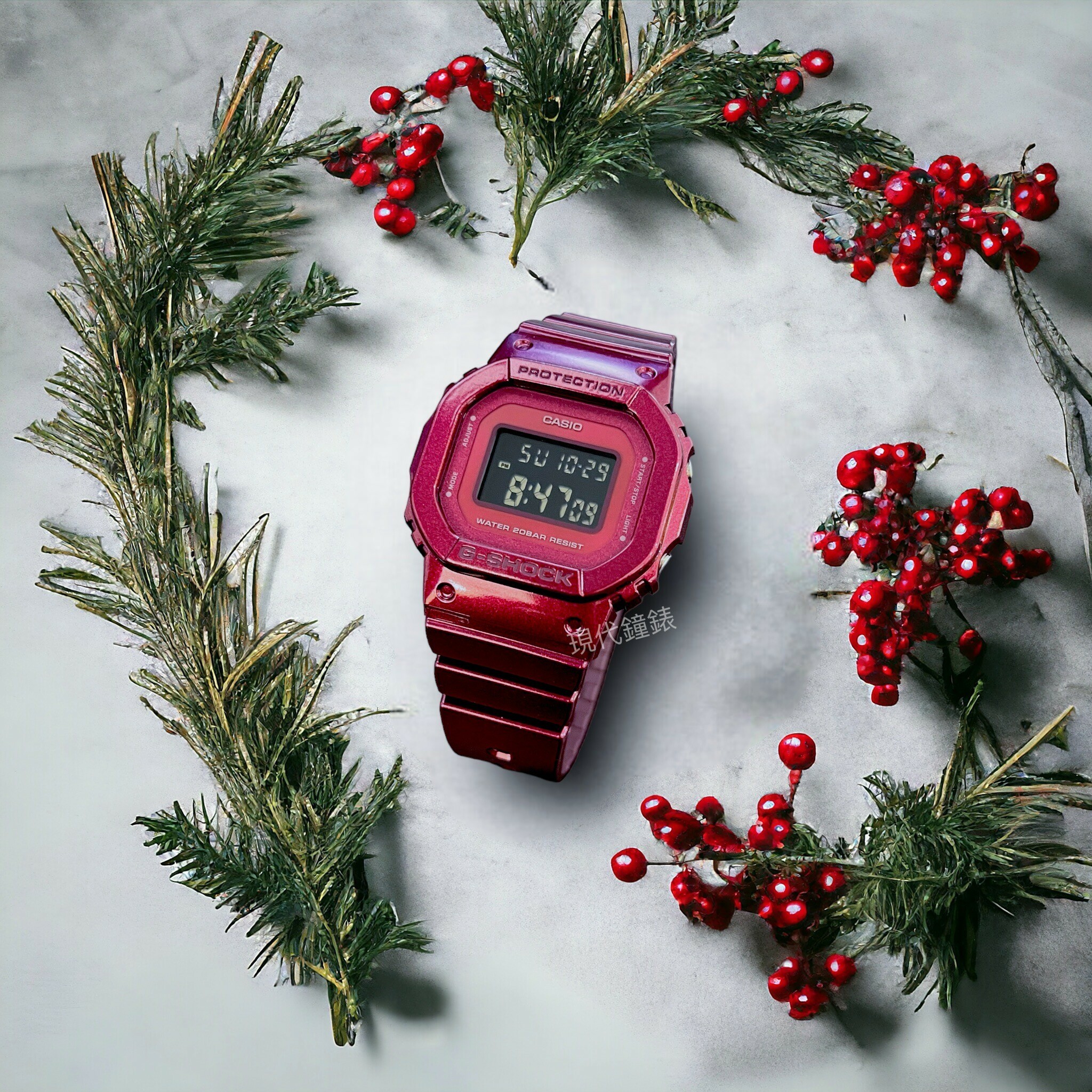 【G-SHOCK】個性黑紅電子錶GMD-S5600RB-4D 40.5mm 現代鐘錶