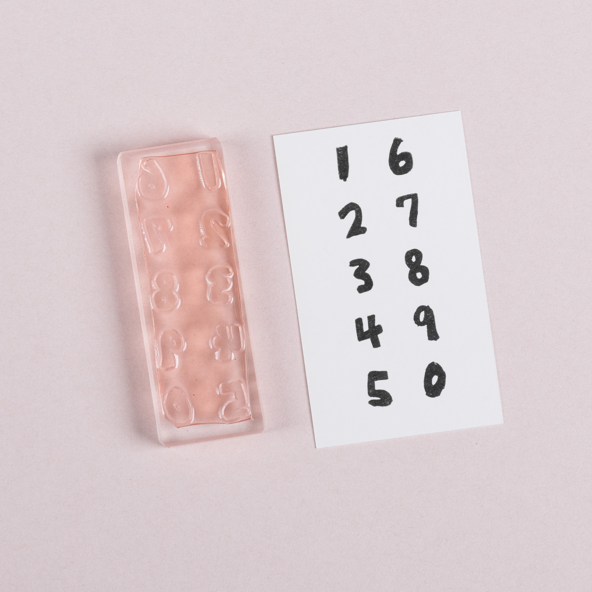 手寫數字棒 膠版印章｜一分之一工作室 臺灣