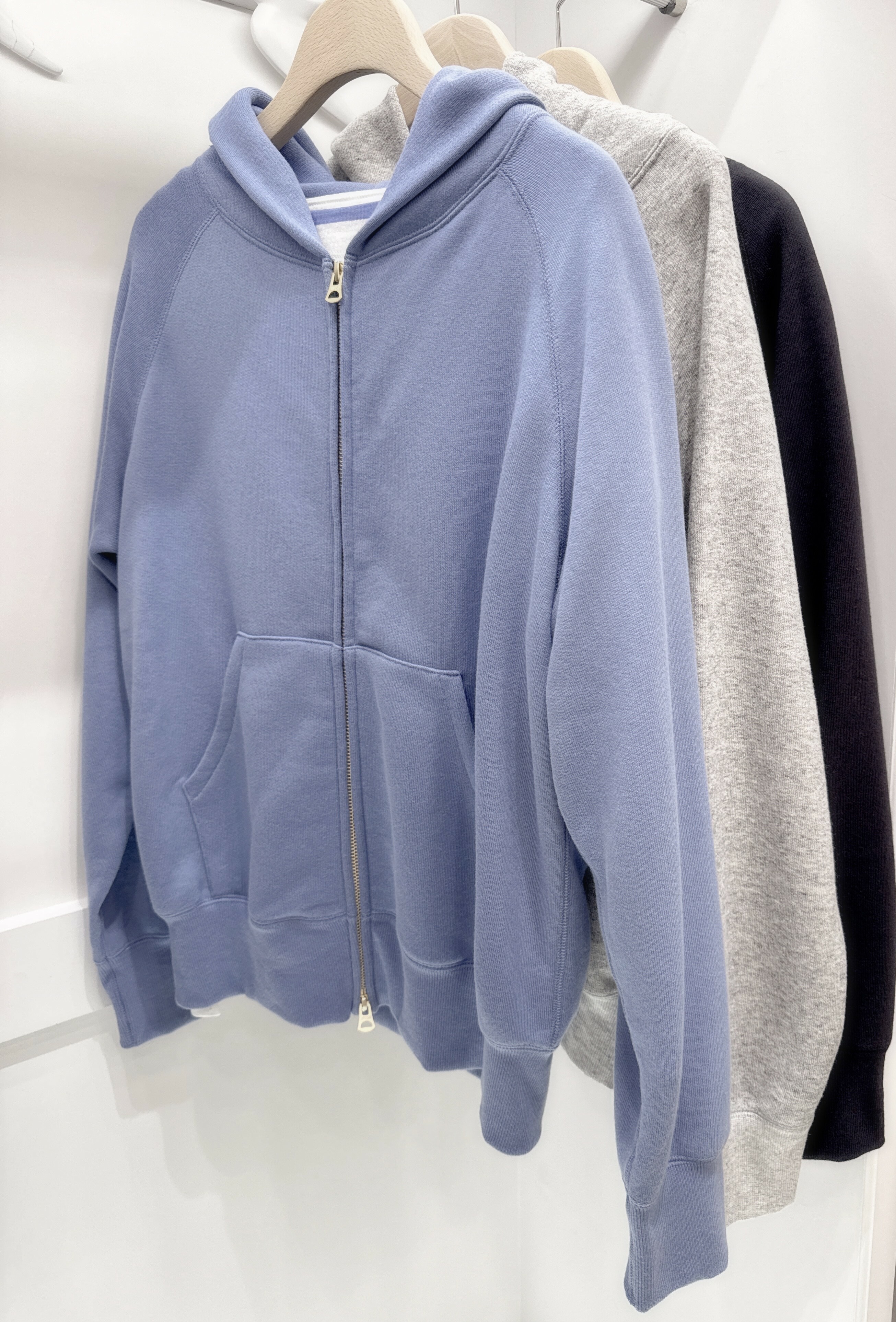 Vant d'ouest Lyocell棉內毛拉鍊連帽衫