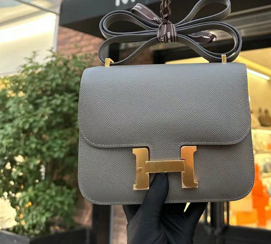 Hermes mini Constance grey gold