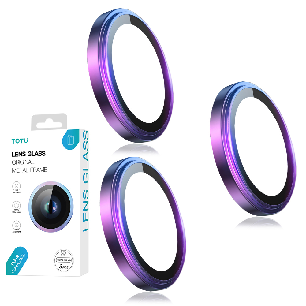 TOTU 拓途 iPhone 15/15 Plus/15 Pro/15 Pro Max鏡頭保護貼鋼化膜 貼膜輔助 炫彩