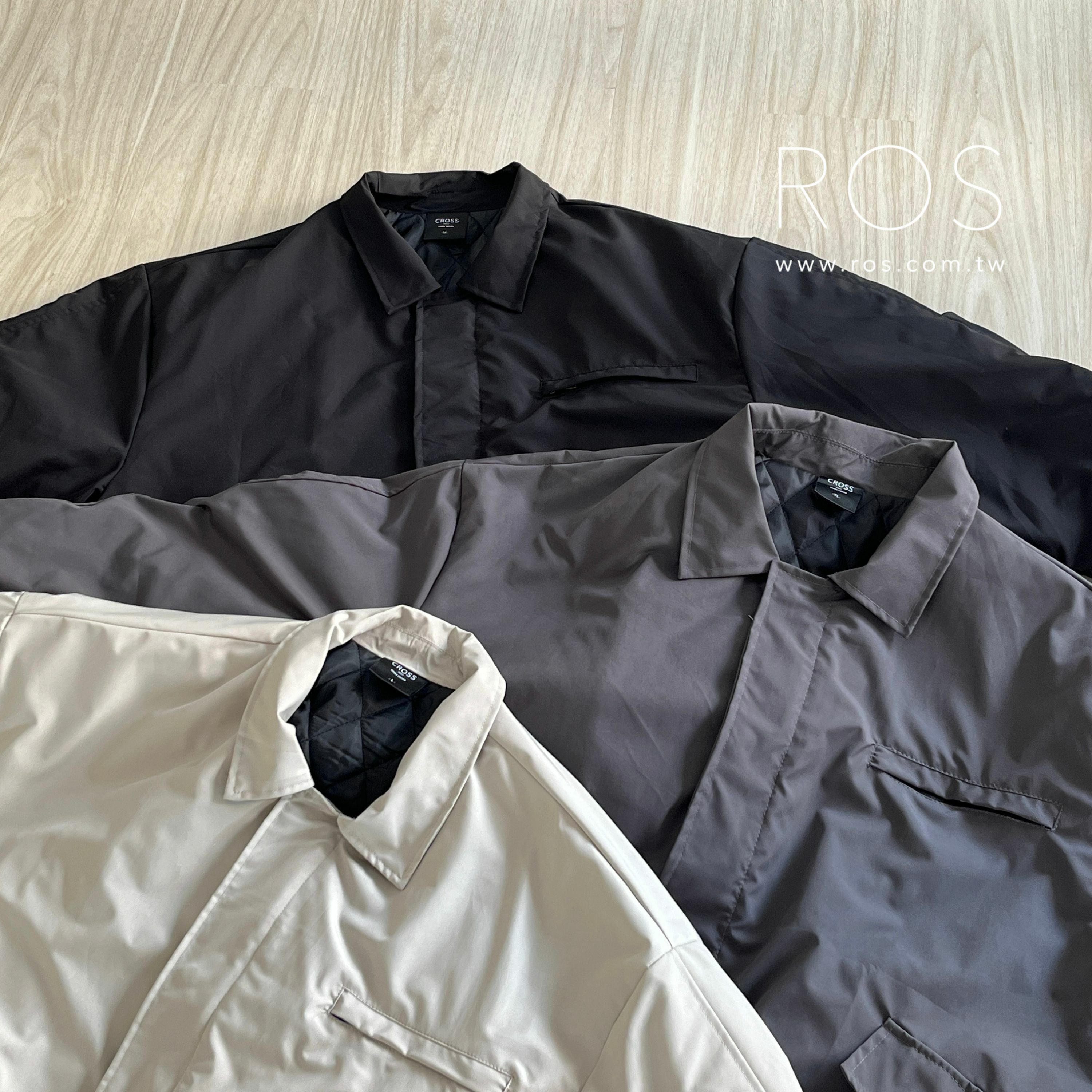 街頭寬版素面 內鋪棉教練外套 (3colors)